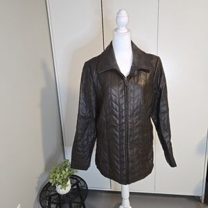 Worthington Leather Brown Large Women's Jacket